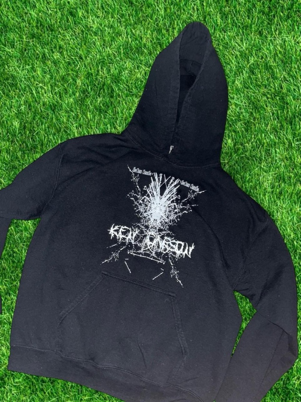Black and white Ken Carson A Great Chaos Live Tour hoodie